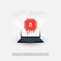 Laptop Equipped with a Processor Affected by Meltdown & Spectre Critical Security Vulnerabilities, Which Enable Cyber Attacks Royalty Free Stock Photo