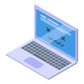Laptop error icon isometric vector. Lost internet Royalty Free Stock Photo