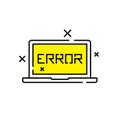 Laptop error line icon