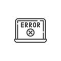 Laptop error screen line icon