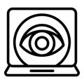 Laptop eye care icon outline vector. Surgery eye
