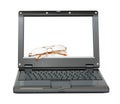 Laptop with eyeglasses