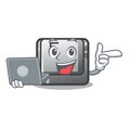 With laptop F button in the character shape Royalty Free Stock Photo