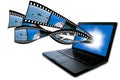 Laptop with filmstrip Royalty Free Stock Photo