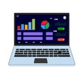 Laptop financial dashboard finance management illustration
