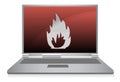 Laptop on fire / vector Royalty Free Stock Photo