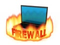 Laptop firewall Royalty Free Stock Photo
