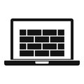 Laptop firewall icon, simple style Royalty Free Stock Photo