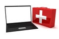 Laptop first aid Royalty Free Stock Photo