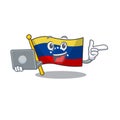 With laptop flag venezuela with the cartoon shape