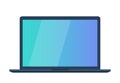 Laptop in flat style. Computer with empty screen, blank copy space on computer. Laptop front view. Vector illustration Royalty Free Stock Photo