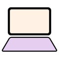 Laptop flat web icon, notebook computer technology symbol , blank display vector illustration Royalty Free Stock Photo