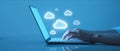 Laptop with Floating Cloud Icons Cloud Computing Concept Royalty Free Stock Photo