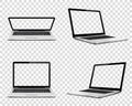 Laptop front and back side with transparent screen Royalty Free Stock Photo