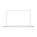 Laptop front view mockup with empty or blank screen. Royalty Free Stock Photo