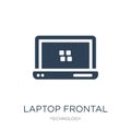 laptop frontal monitor icon in trendy design style. laptop frontal monitor icon isolated on white background. laptop frontal