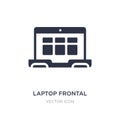 laptop frontal monitor icon on white background. Simple element illustration from Technology concept