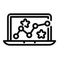 Laptop gaming icon, outline style