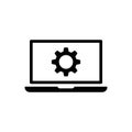 Laptop and gear icon. Vector web design Royalty Free Stock Photo