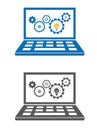 Laptop with gears mechanism