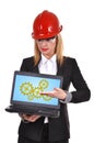 Laptop with gears Royalty Free Stock Photo