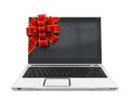 Laptop Gift with Red Ribbon