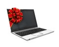 Laptop Gift with Red Ribbon