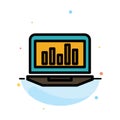 Laptop, Graph, Analytics, Monitoring, Statistics Abstract Flat Color Icon Template Royalty Free Stock Photo