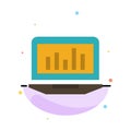 Laptop, Graph, Analytics, Monitoring, Statistics Abstract Flat Color Icon Template Royalty Free Stock Photo