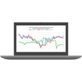 Laptop with graph and chart forex trade money stock vector