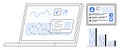 Data Analysis Dashboard with Graphs, Charts, and Digital Health Profile Royalty Free Stock Photo