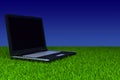 Laptop on grass