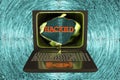 Laptop with hacked word Royalty Free Stock Photo