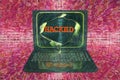 Laptop with hacked word Royalty Free Stock Photo