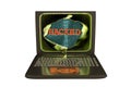 Laptop with hacked word Royalty Free Stock Photo