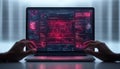 Laptop hands code display visuals Royalty Free Stock Photo