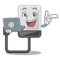 With laptop hard drive in shape of mascot Royalty Free Stock Photo