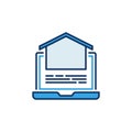 Laptop with House colored icon - Real Estate Consultation symbol