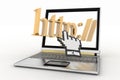 Laptop and http word with hand cursor Royalty Free Stock Photo