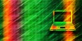 Laptop icon abstract premium green banner background colorful pattern bright texture