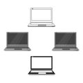 Laptop icon in cartoon,black style isolated on white background. Personal computer symbol stock vector illustration. Royalty Free Stock Photo