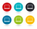 Laptop icon flat round button set illustration design