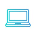 Laptop icon in gradient style about multimedia for any projects Royalty Free Stock Photo