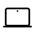 Laptop icon line isolated on white background. Black flat thin icon on modern outline style. Linear symbol and editable stroke. Royalty Free Stock Photo