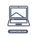 Laptop icon in linestyle Royalty Free Stock Photo