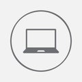Laptop Icon. notebook sign vector, solid illustration, pictogram isolated on gray. Royalty Free Stock Photo