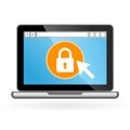 Laptop icon with padlock on screen