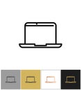 Laptop icon, professional notebook computer symbol