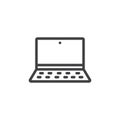 Laptop icon Simple outline vector logo Royalty Free Stock Photo