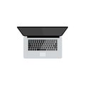 Laptop icon. Top view. Vector illustration. Computer mock up. Keyboard Empty screen. Open notebook. Laptop mock up. Isolated on wh Royalty Free Stock Photo